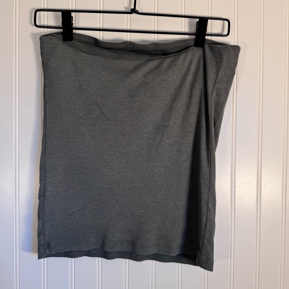 Aerie Sage Green Ribbed Tube Top Sleeveless Shirt Women’s Size Medium - Picture 4 of 10